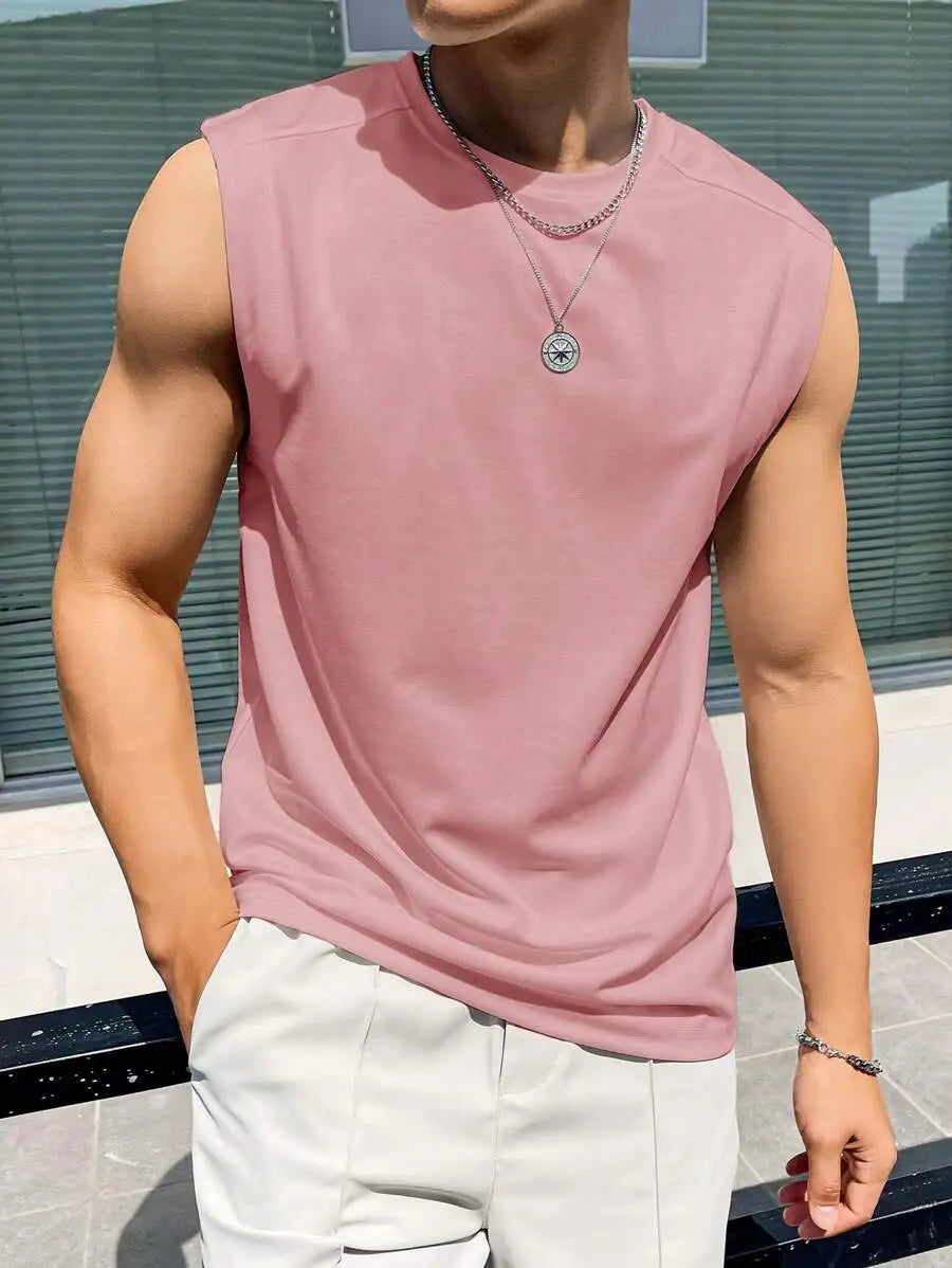 Men Solid Sleeveless Tank Top/Casual Basic Top