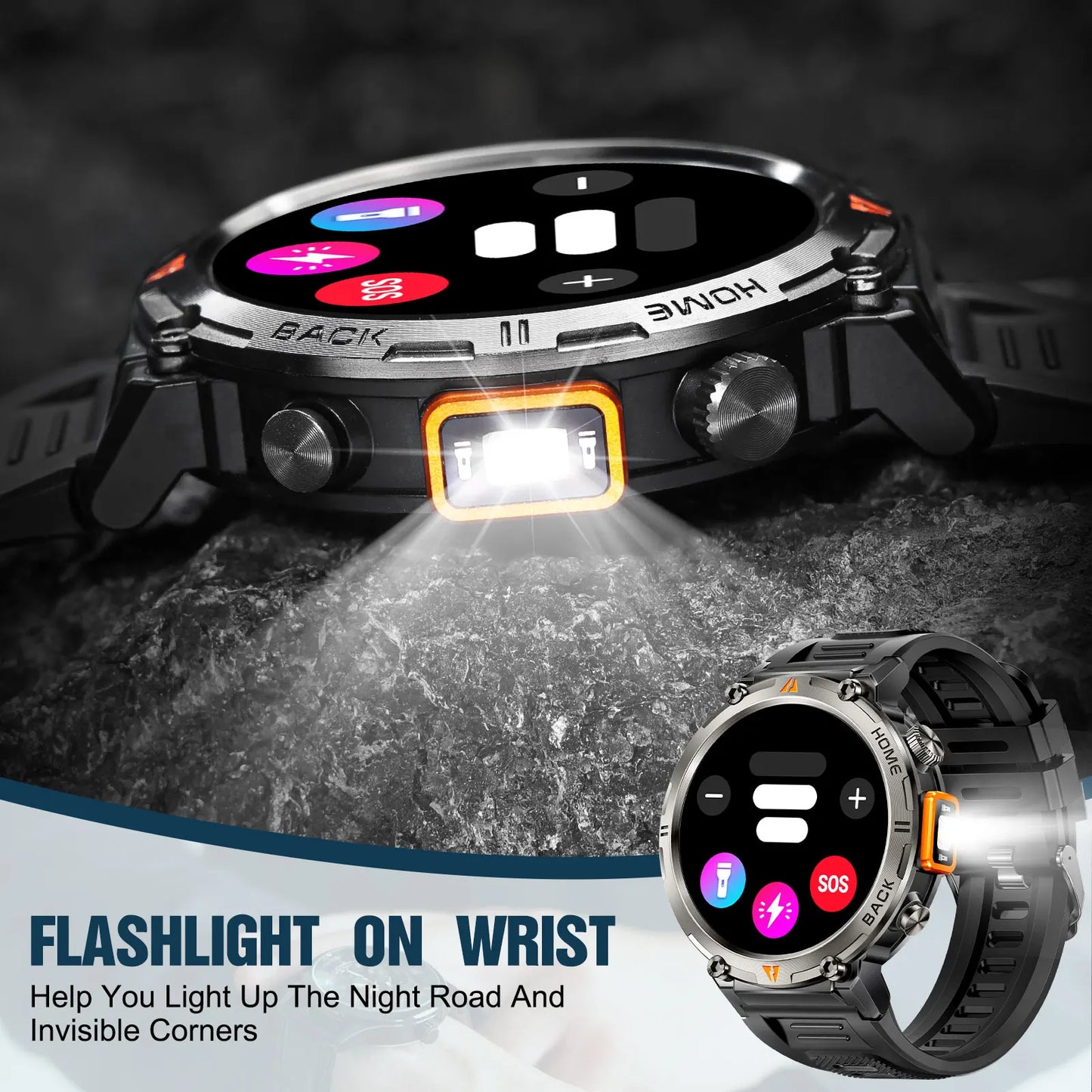 EIGIIS KE3 New Bluetooth Call smartwatch for men Full Touch Screen/With Health Monitor heart rate Flashlight Smart watch
