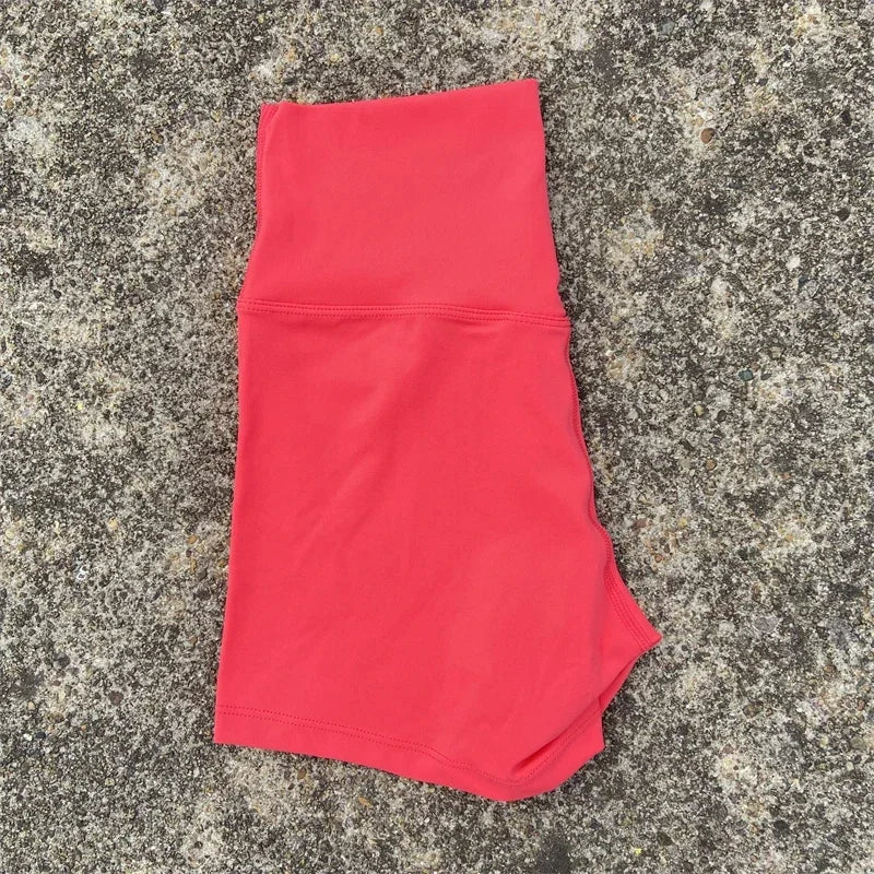 Solid Color Women Fitness Sport Shorts High Waist Athletic Yoga Shorts/Leg Cycling Comprehensive Training Jogging Squat