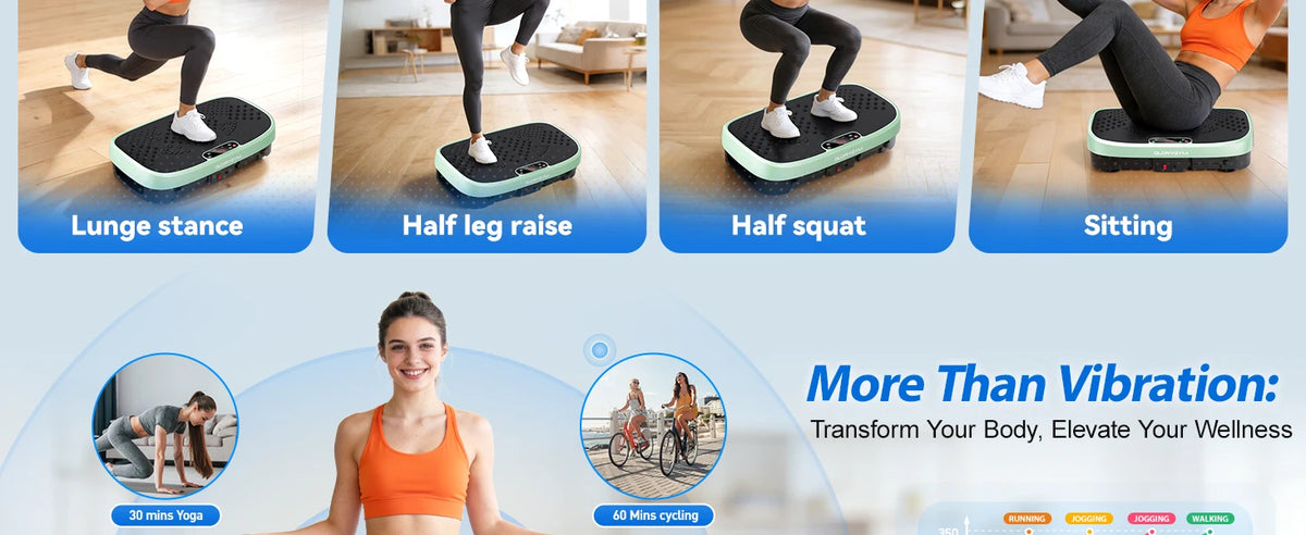 Vibration Plate Fat Burning Machine 120 Levels 330lbs Quiet Operation/Whole Body Workout Platform for Home Gym Balance Training