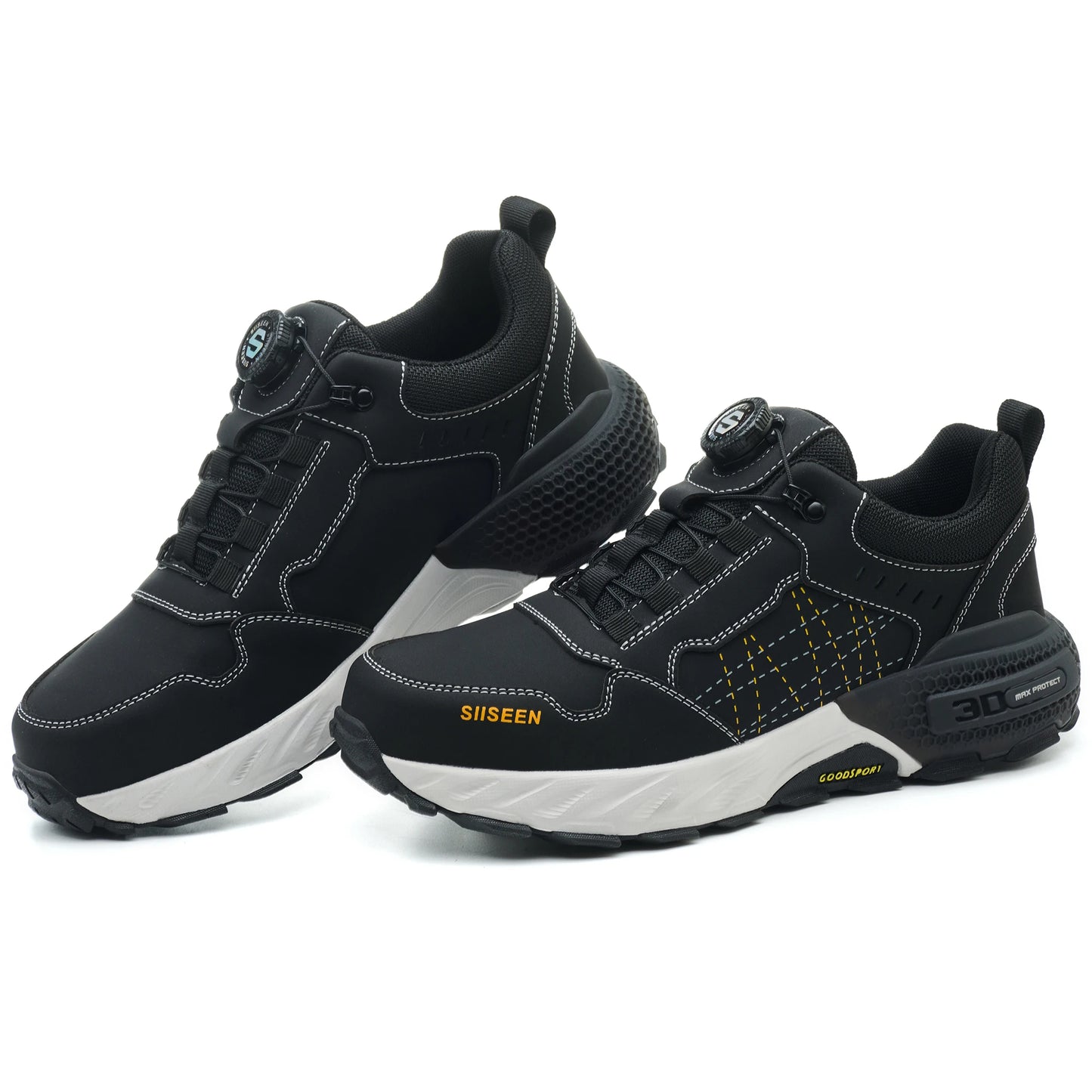 NEW Work Safety Shoes for Men Steel Toe Cap 4.0 KEVLAR Rotating Button/Work Sneakers Anti-smash Puncture-Proof Shoes Work Boots