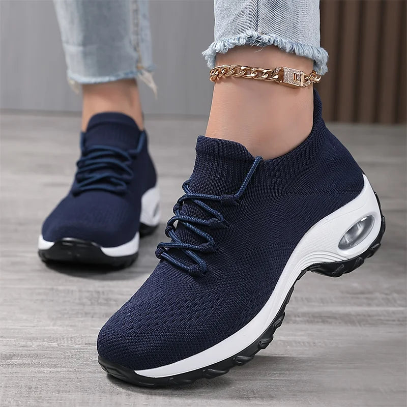 Summer Women Sneakers Outdoor Running Air Cushion/Sport Shoes Increase Height Breathable Walk Shoes