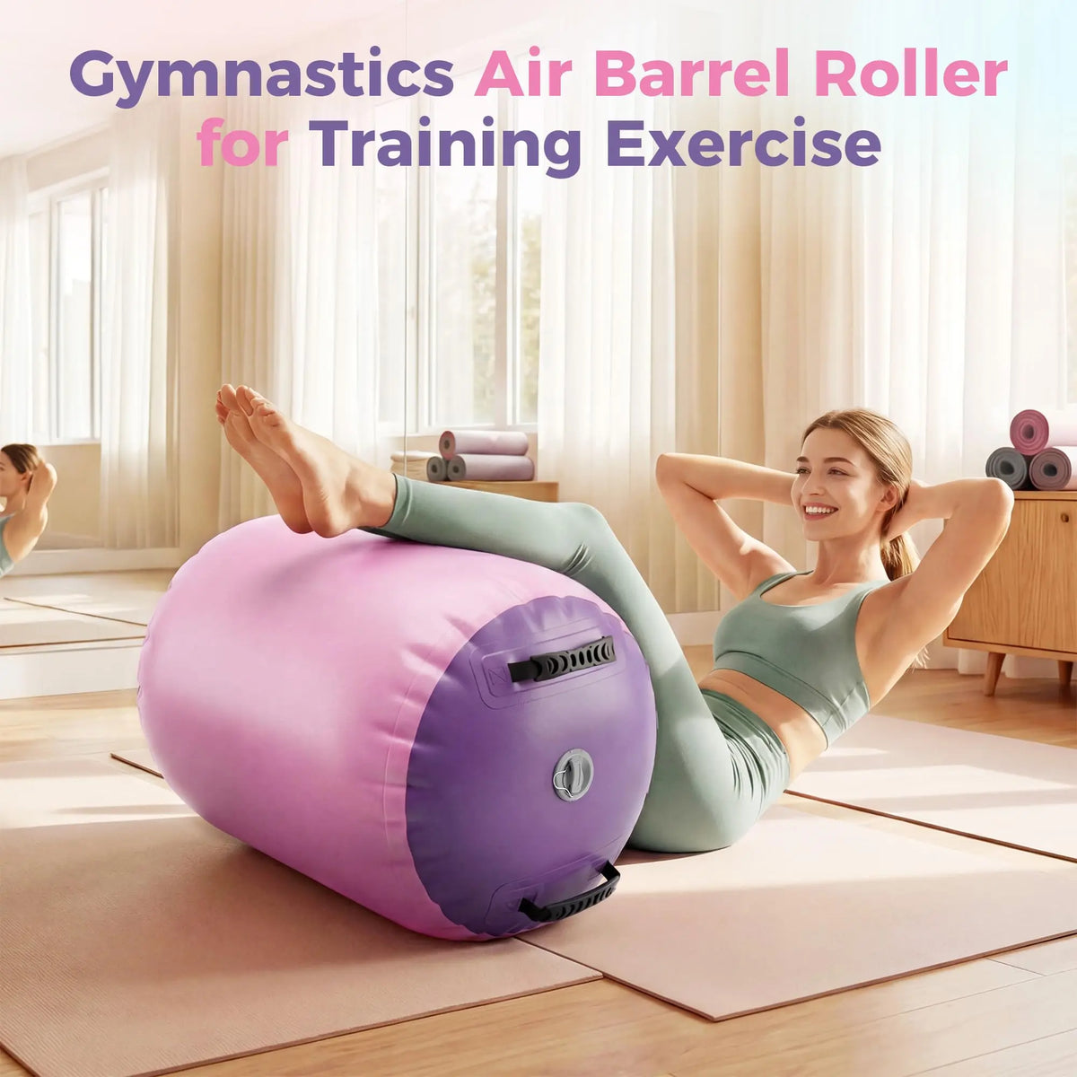 Inflatable Gymnastics Air Roller Barrel Gymnastics Air Roller/Air Barrel Inflatable Tumbling Mat Tumble Track Mat Gymnastic