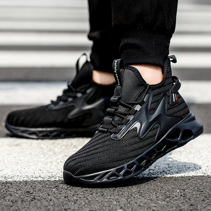 Safety Shoes Steel Toe Boots for Men Comfortable Work Shoes/Anti shock Anti-Drop Work Sneakers Protective Boots