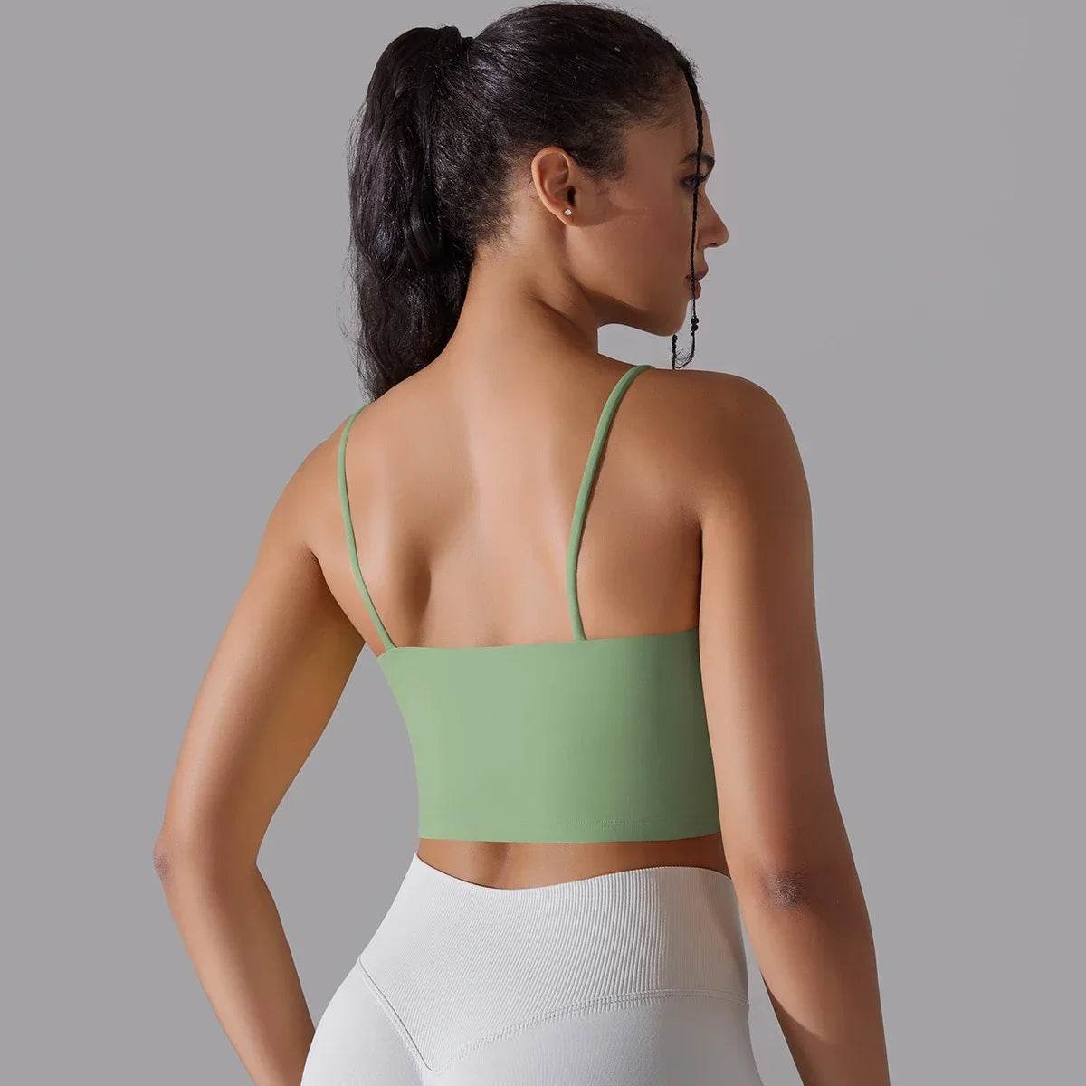 Solid Color Yoga Sports Bra Women Fixed Padded/Slim Gym Fitness Workout Undershirt Top