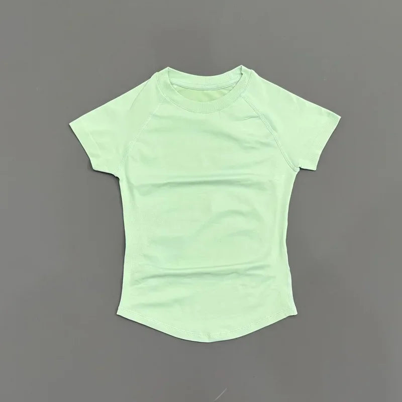 Women Sports T-Shirt Round Neck Short Sleeve Breathable Stretchy Tops/Gym Fitness Yoga Running Workout Casual Athletic Shirts