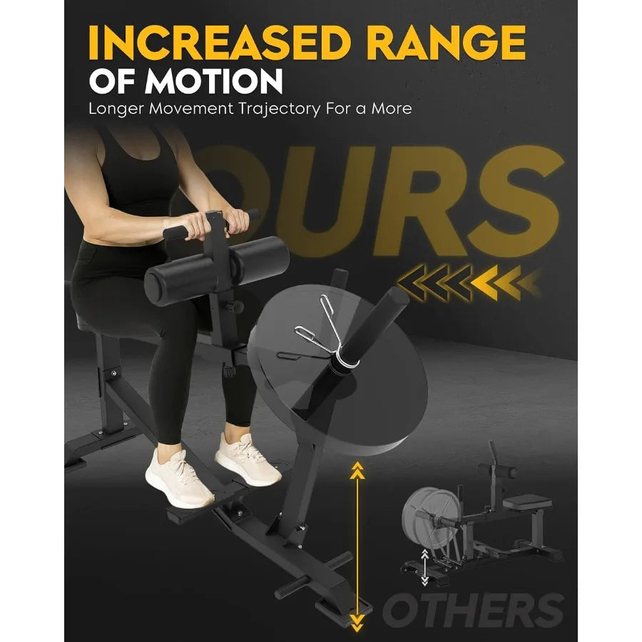 Seated Calf Raise Machine for Home Gym Adjustable Steel Calf/Workout Equipment in Black with High-Resistance Spring for Effect