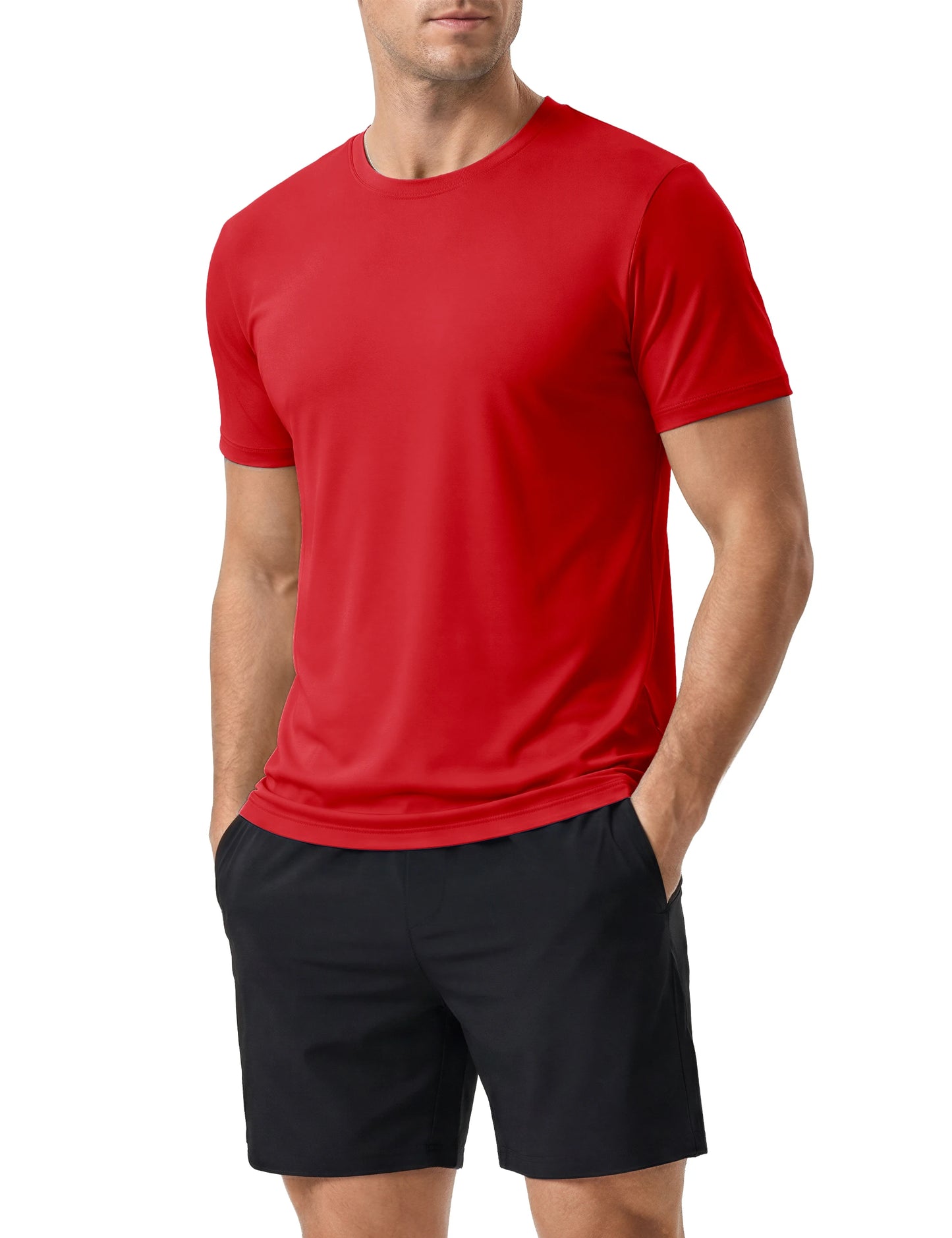 Men's UPF 50+ Shirt Sun Protection SPF UV Moisture Wicking/Lightweight Quick Dry Swim Rash Guard Short Sleeve Athletic Running