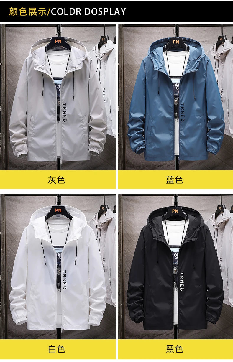 Men's Hooded Sunscreen Breathable Jacket UPF50+ UV Protection Sunburn/Coat for Couple Comfortable Sports Sun Protection Clothing