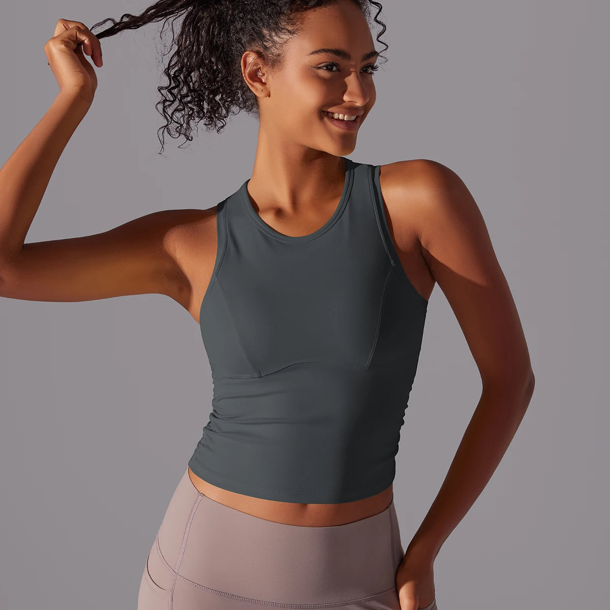 Sleeveless Yoga Vest Slim Sportswear  Stretchy Slim Sports Bra/Breathable Pleated Tank Top Quick Dry Fitness Wear Sexy Slim Top