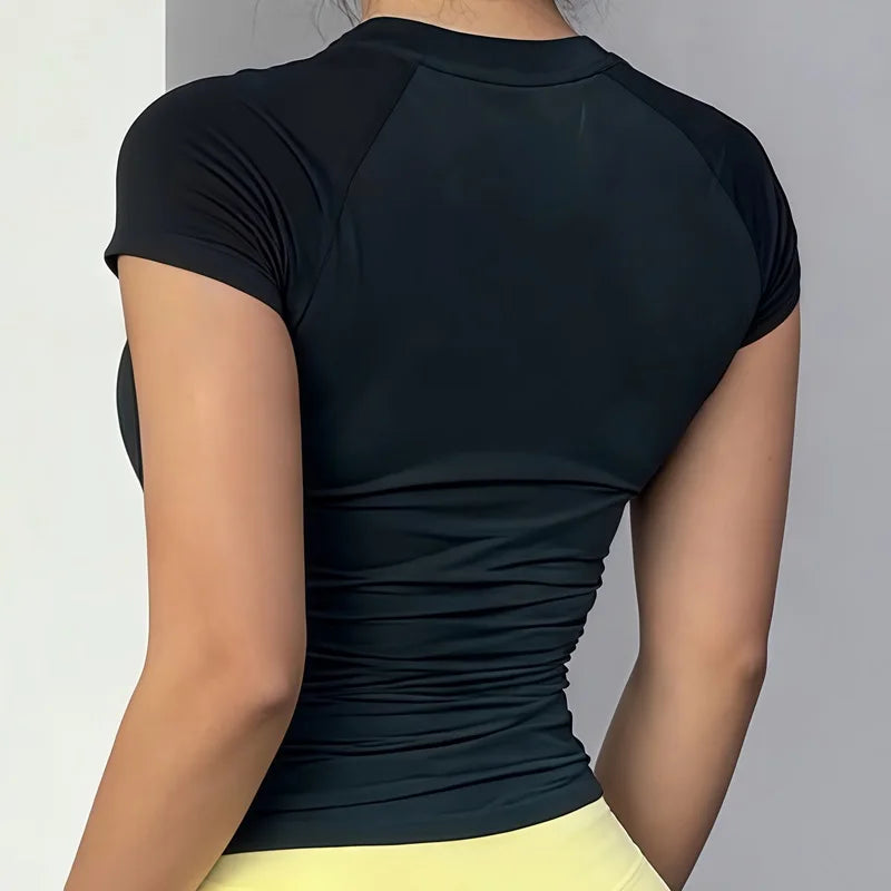 Impact Short Sleeve Top Women Gym Yoga Top Workout Clothes/Sports T Shirt Fitness Activewear Running Tight Tops