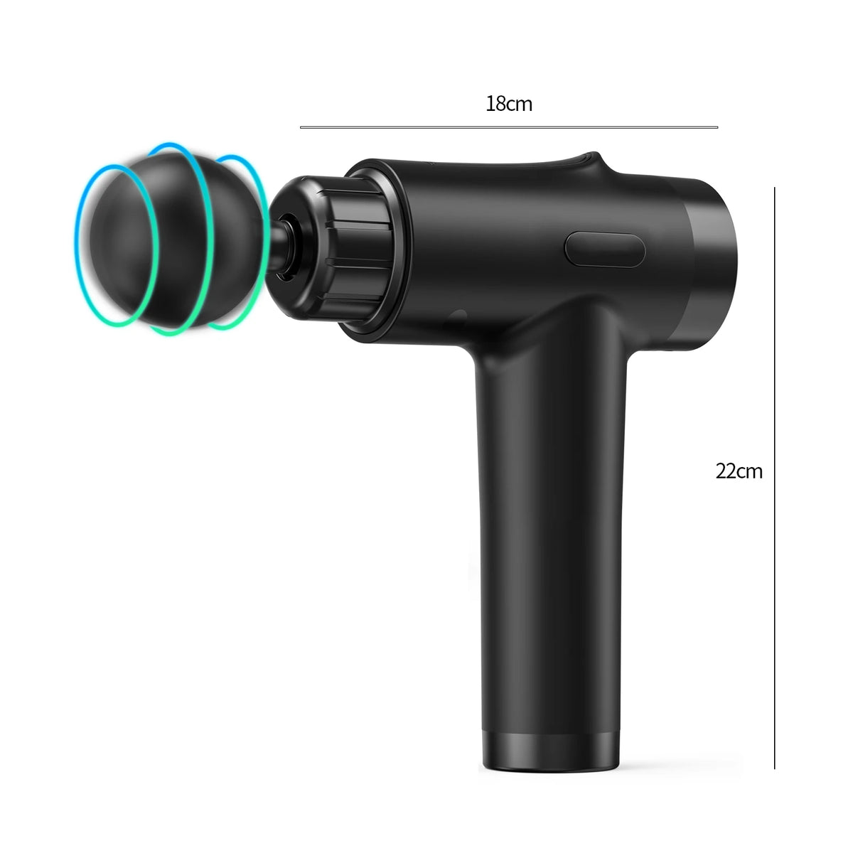 LINGTENG Deep Tissue Massage Gun, Portable Electric Muscle Massager 20‑Speed Levels/7 Massage Heads 1800mAh Rechargeable Battery