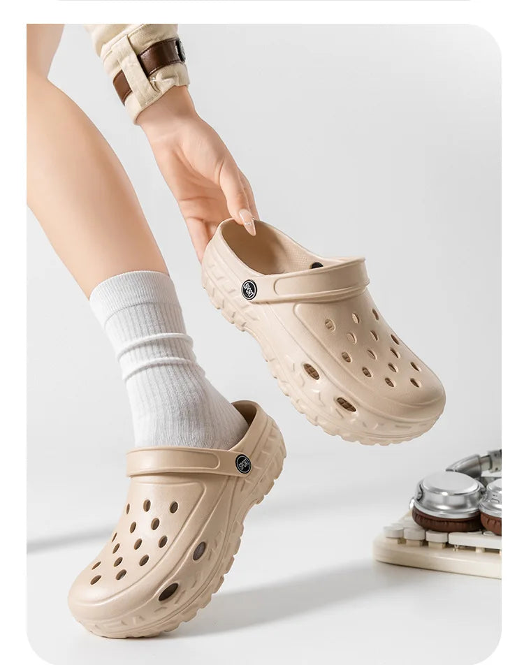 Summer Women Clogs Female Sandals Thick Bottom Home Slides/Soft EVA Dry Wedges Platform Garden Shoes Beach Sandals Home Slippers