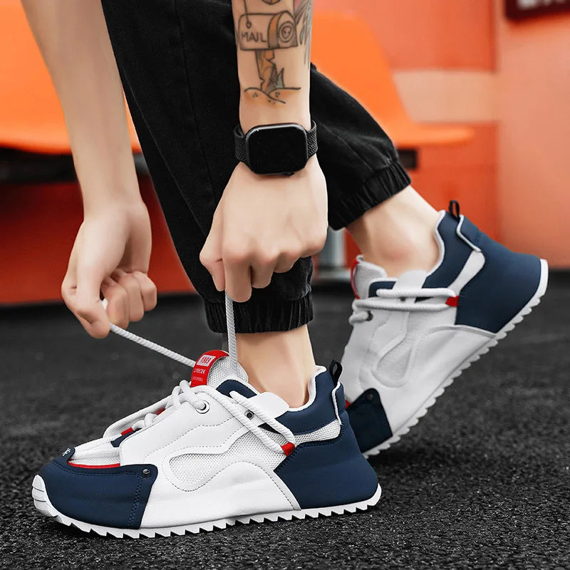 Men's breathable and sweat proof soft sole comfortable casual sports shoes/with elastic shock absorption, color matching