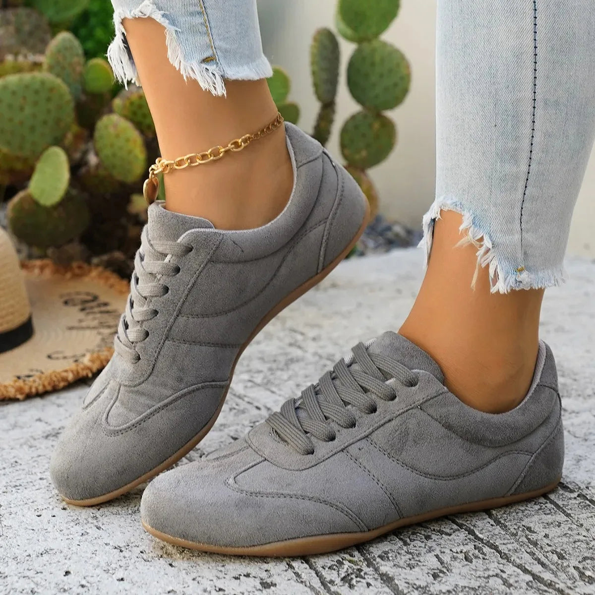 Women's Casual Flat-Soled Non-Slip Wear-Resistant Sport Spring/Autumn Round-Toe Soft And Comfortable Women Single Shoes