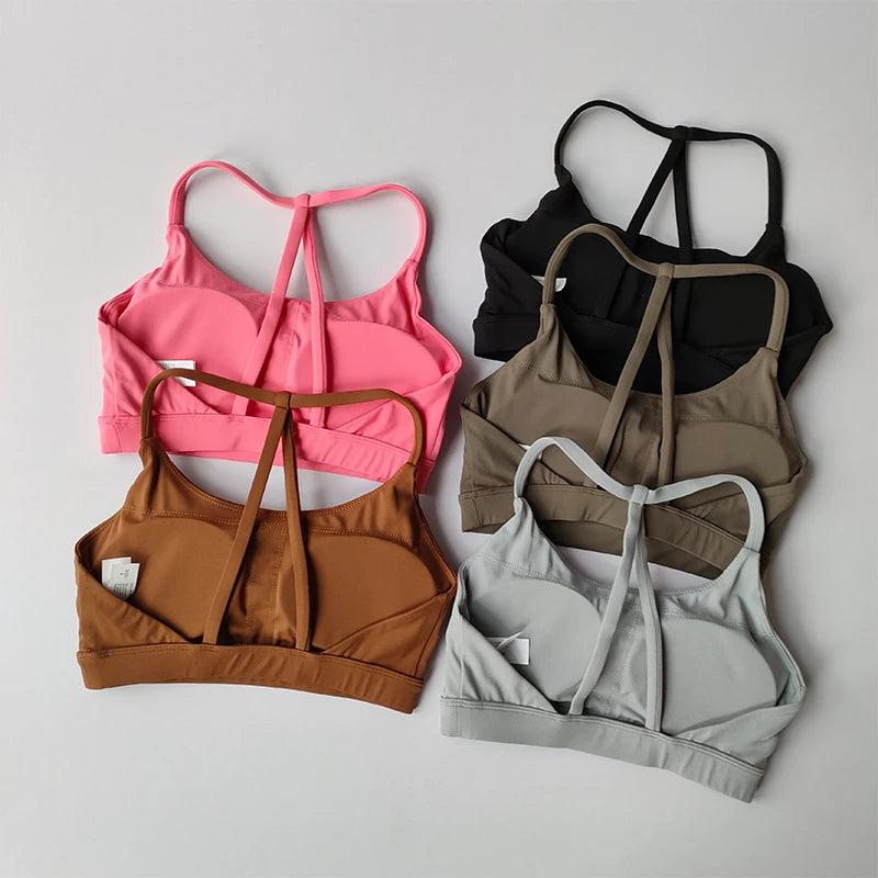 Women's Sexy Back Sports Bra Top Push-Up Yoga Underwear Fitness Crop Top/Workout Yoga Top Soft Beauty Back Bras Gym Underwear