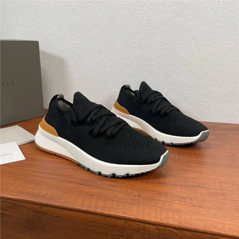 New Men's Lightweight Knitted Shoes Breathable Comfortable/Trendy Casual Athletic Sneakers Fashion Daily Footwear