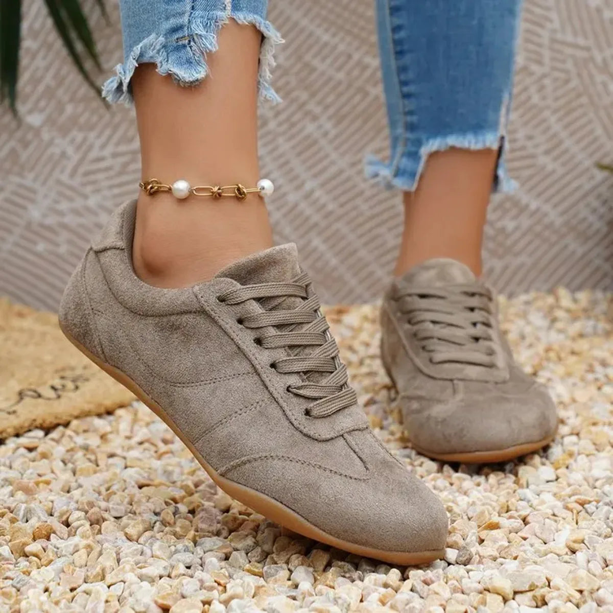 Women's Casual Flat-Soled Non-Slip Wear-Resistant Sport Spring/Autumn Round-Toe Soft And Comfortable Women Single Shoes