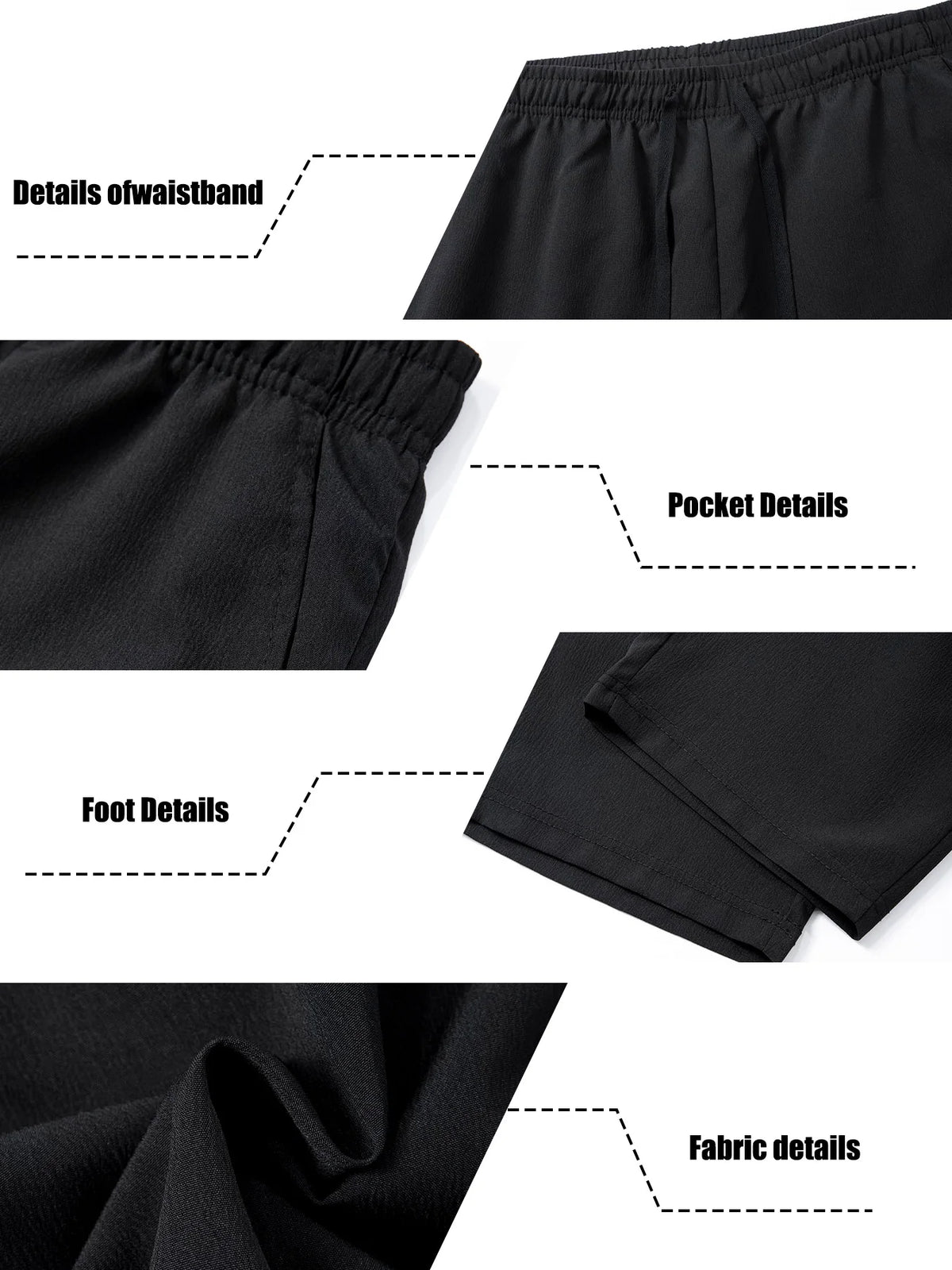 Men's Casual Wide Leg Pants Elastic Waist Drawstring Loose Straight Trousers/with Pockets Lightweight for Beach Vacation Daily Wear