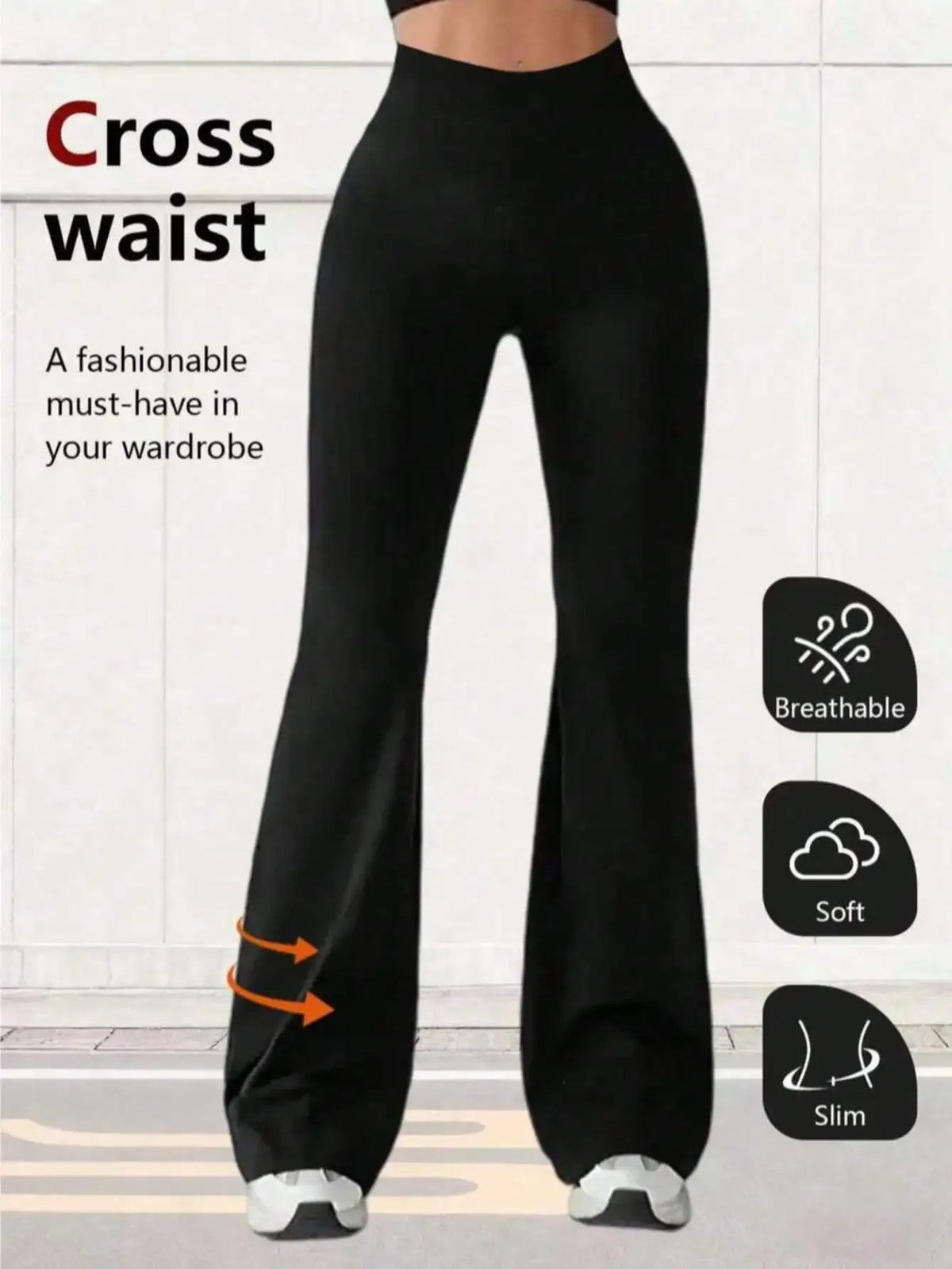 Women's High Waist Flare Yoga Pants Wide Leg Yoga Pants/Loose Casual Sports Leggings For Fitness