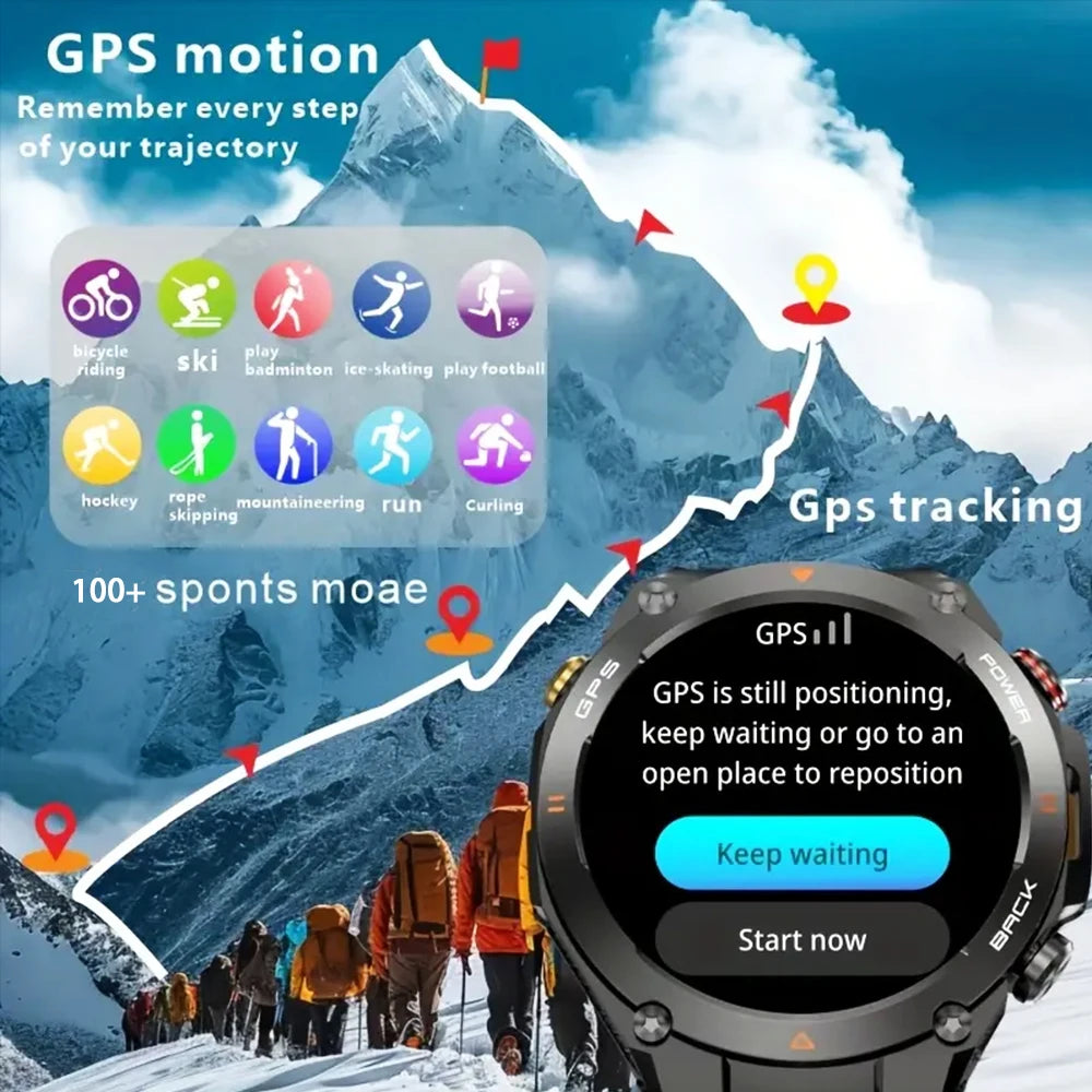 SENBONO New GPS Smart Watch 1.45” HD  Display Built-in GPS Bluetooth Phone Call/1ATM Waterproof Military Sports Smartwatch for Men