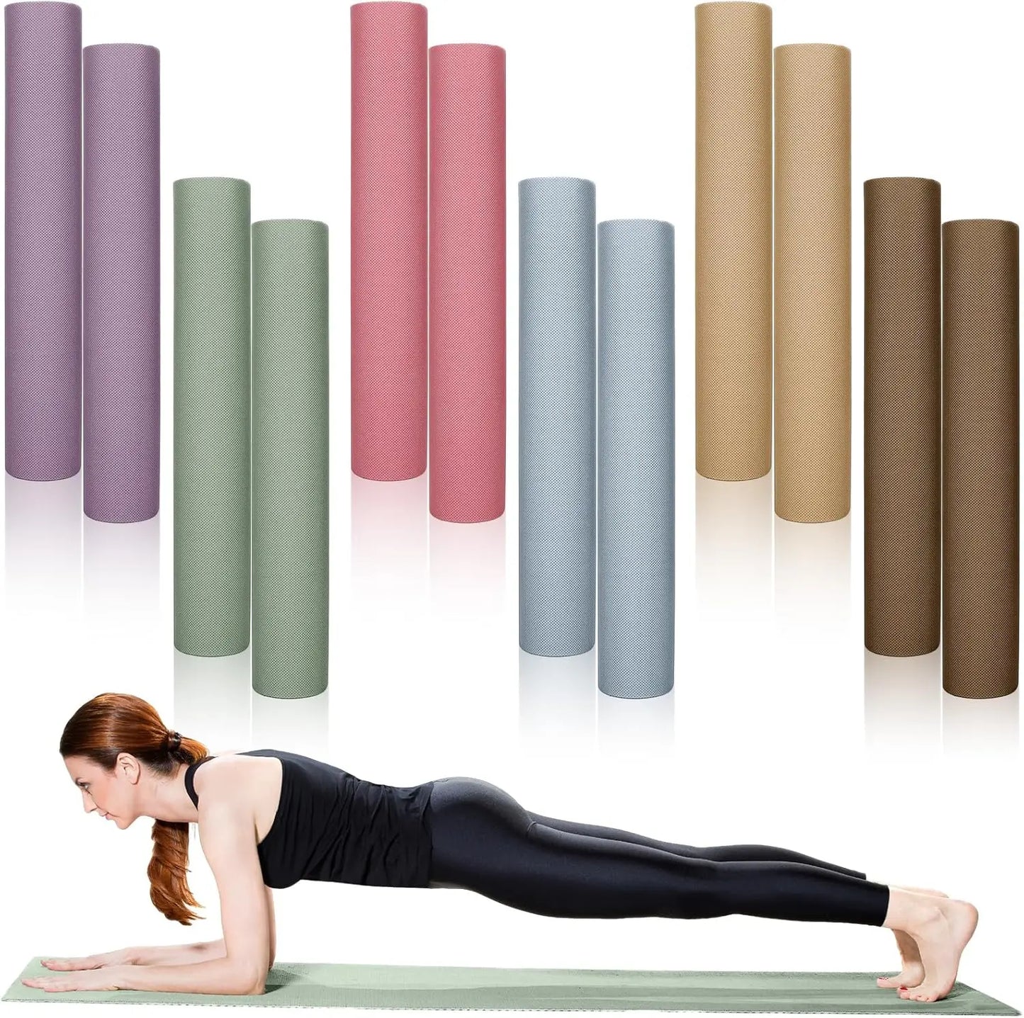 12 Pack 68" x 24" Yoga Mat Bulk 4mm Thick Extra Long/Sports Mat Anti Slip Tear Resistant Exercise Yoga Mat Set