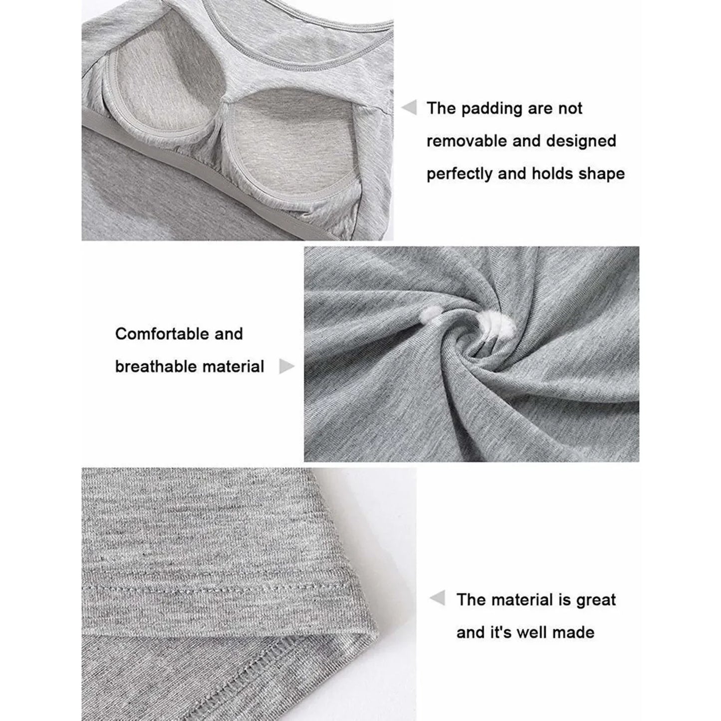 New Padded Bra Tank Top Women Modal Spaghetti Solid Cami Top Vest/Female Adjustable Camisole With Built In Bra Fitness Clothing