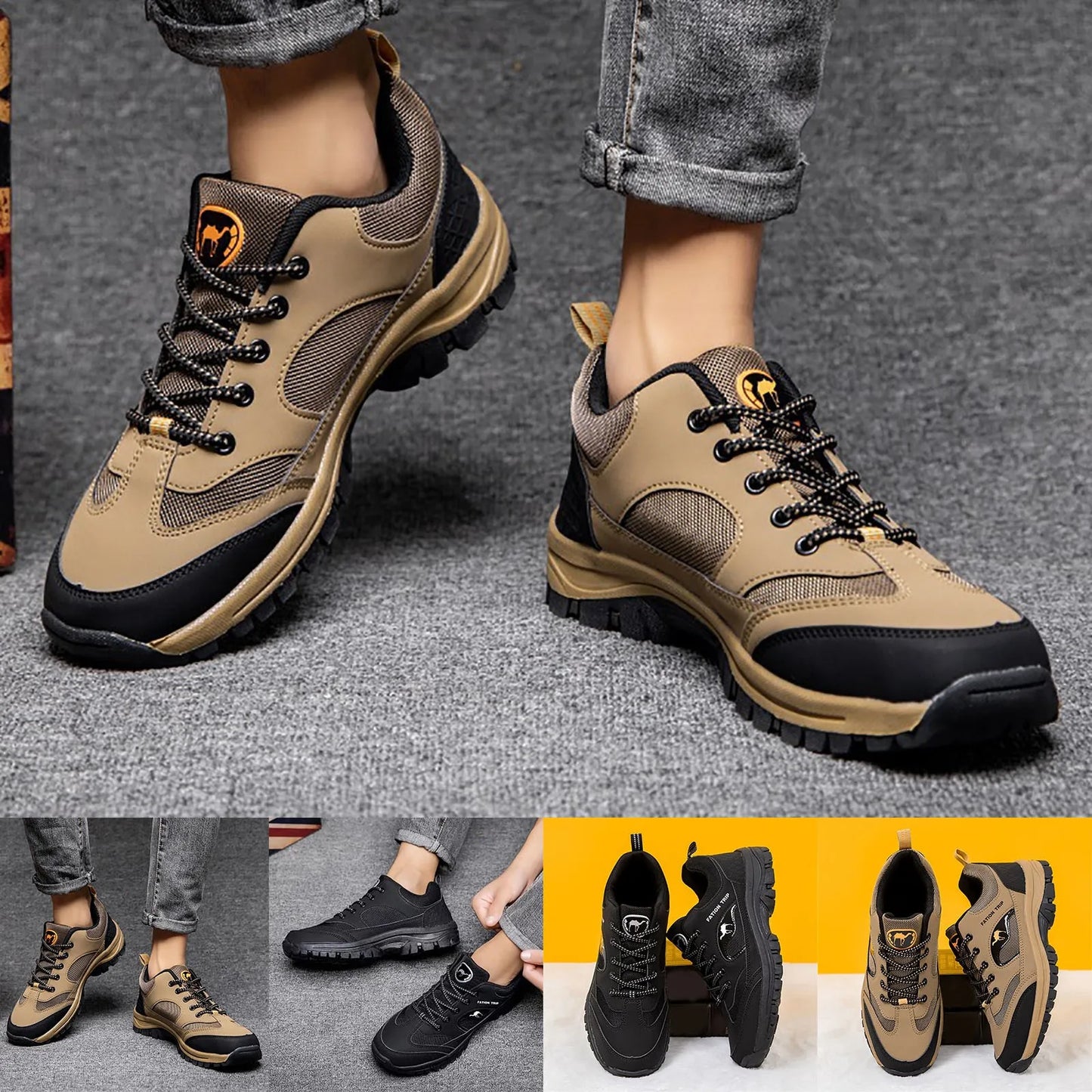 Outdoor Mountaineering Men Shoes Breathable Spring And Autumn/Durable Hiking Footwear Lace Up Hiking
