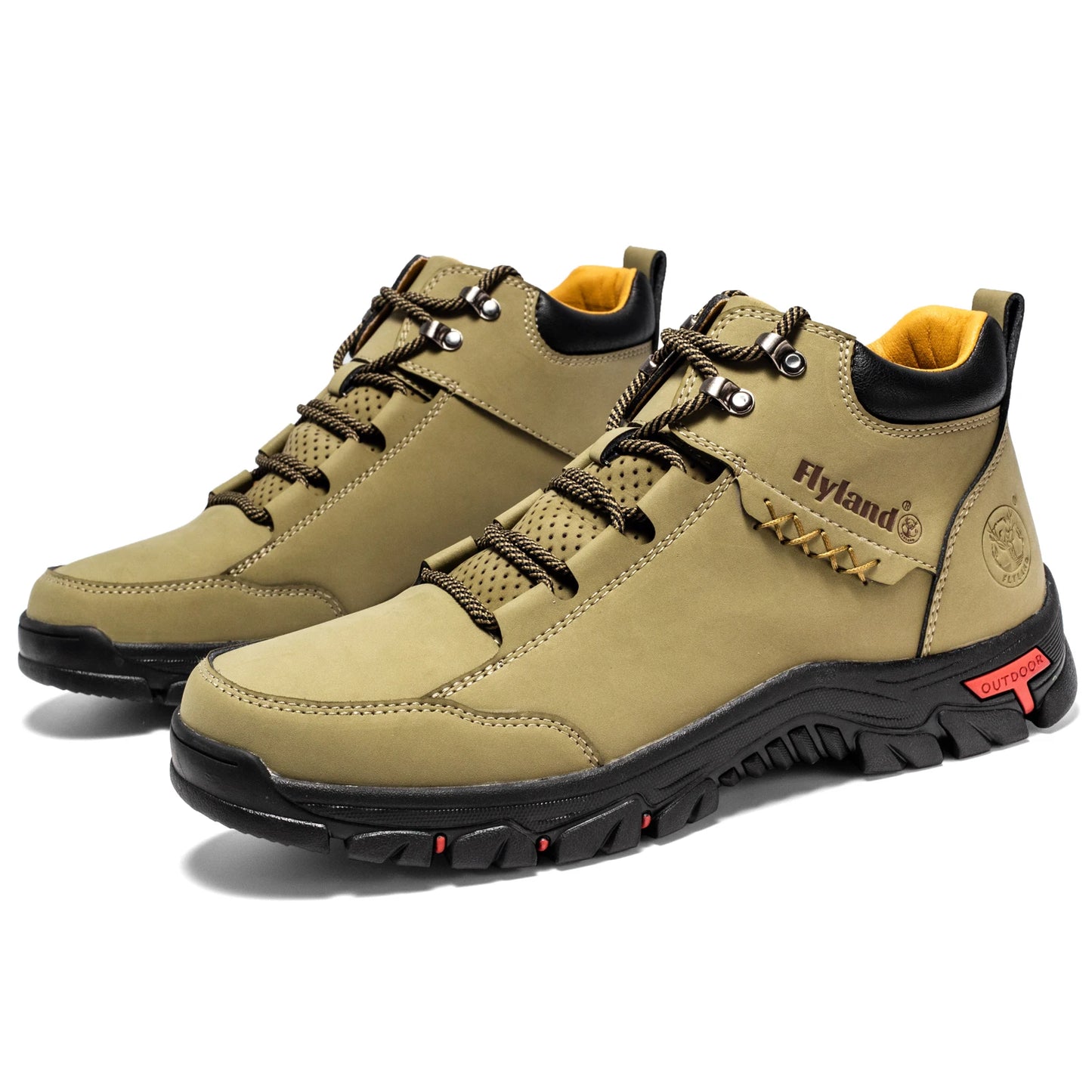 FLYLAND Men's Chukka Boots, Vintage Classical Top/Layer Cowhide Leather, Casual Work Office Shoes Daily