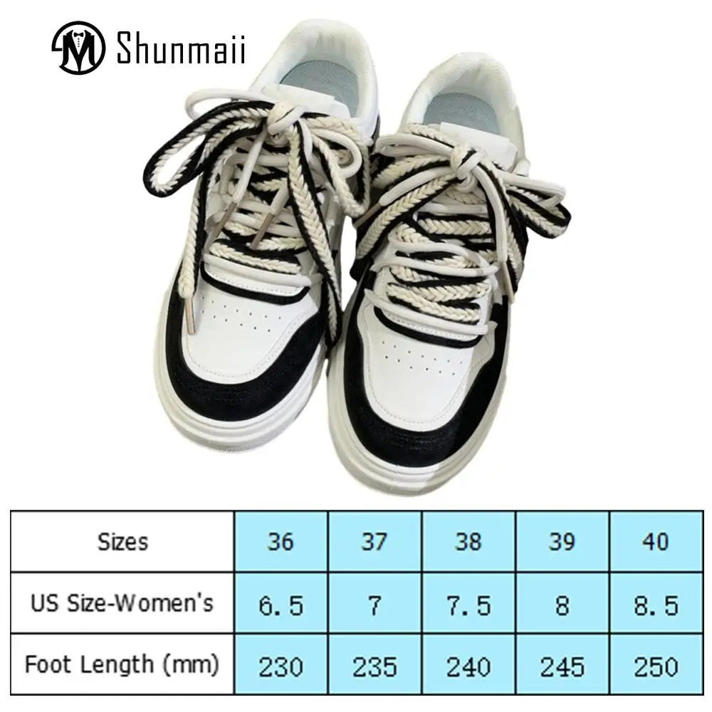 Women Sports Sneakers Wear-Resistant PU Leather Walking Sneakers/Lightweight Platform Sneakers Breathable