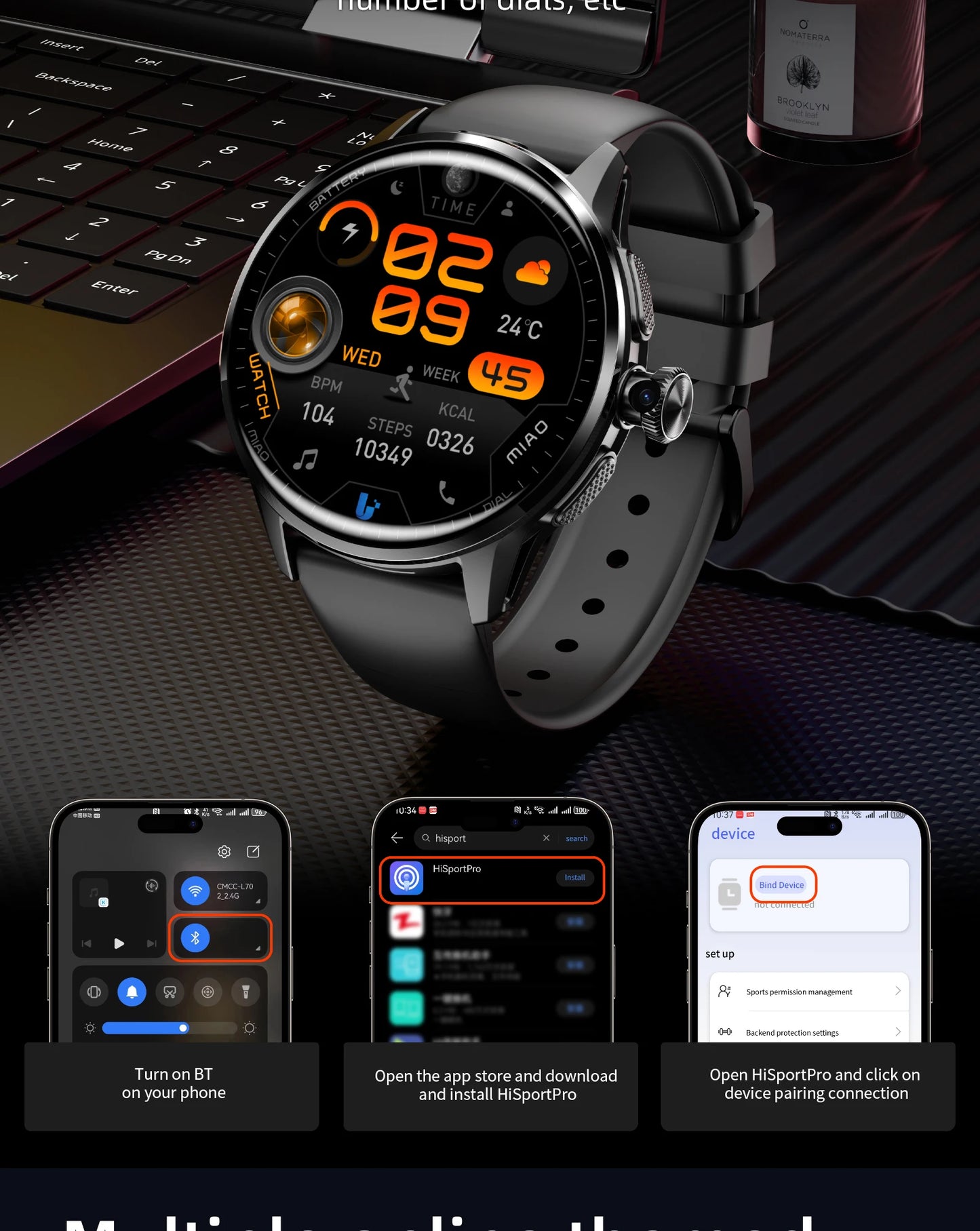 LOKMAT APPLLP 3 Android Smart Watch Amoled Round Screen/Retaining Camera Wifi 4G Watch Phone App Download with Quick Charging