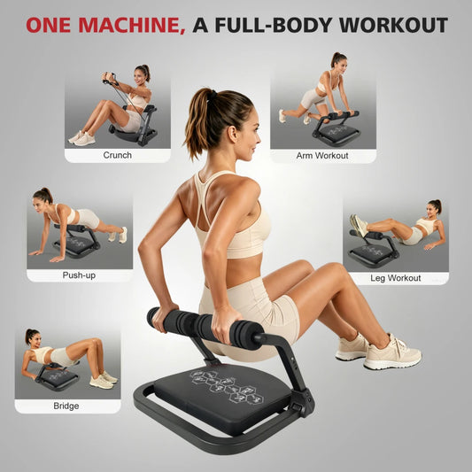 Yes Ab Core Trainer Abdominal Machine/with Resistance Bands for Home Gym Black