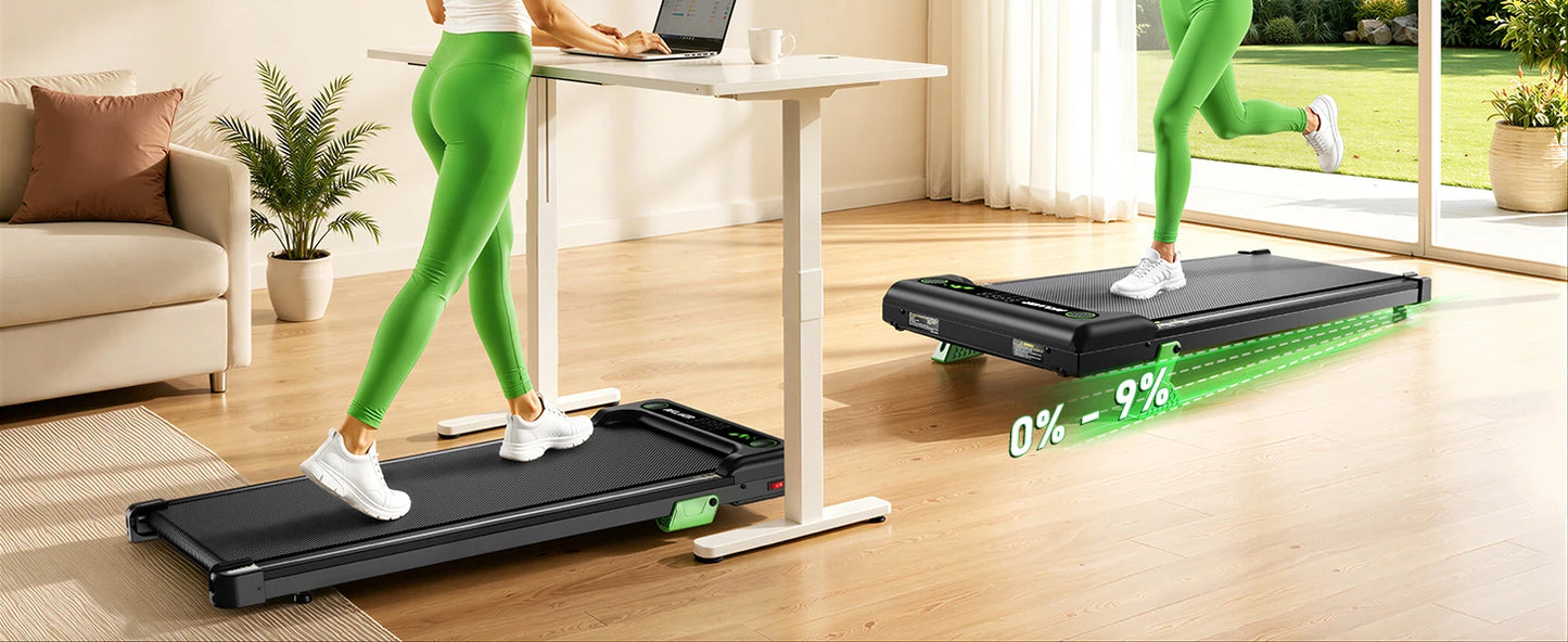 Akluer Walking Pad, Under Desk Treadmill with Incline for Home Office/2.5HP Portable Walking Treadmill with 300 Lbs Weight Capacity