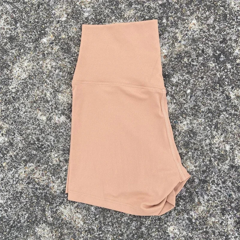 Solid Color Women Fitness Sport Shorts High Waist Athletic Yoga Shorts/Leg Cycling Comprehensive Training Jogging Squat