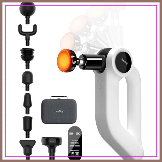 Massage Gun with Heat 12mm Amplitude Deep Tissue Muscle Massager for Athletes/5 Speeds & 4 Modes for Neck Back, Shoulder Leg Pain Relief