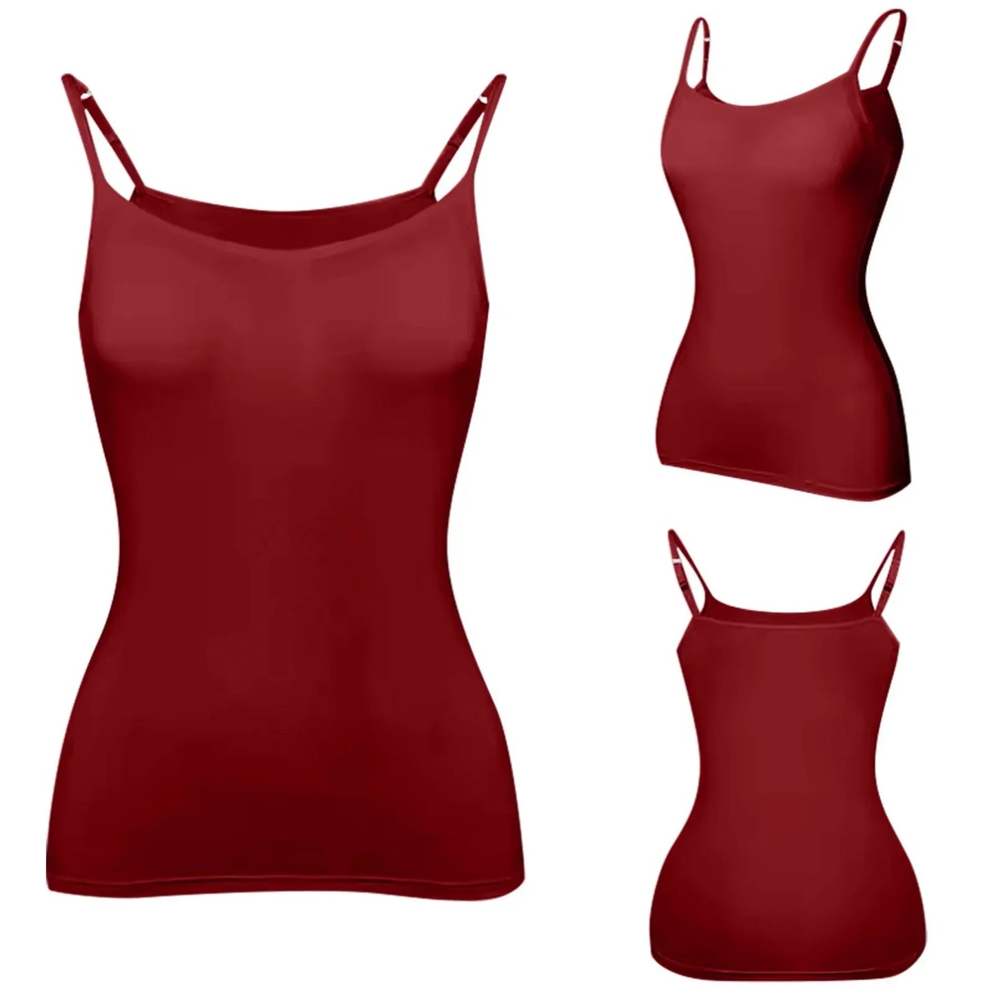 New Padded Bra Tank Top Women Modal Spaghetti Solid Cami Top Vest/Female Adjustable Camisole With Built In Bra Fitness Clothing