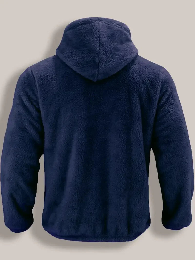 Men's Coral Fleece Jacket Hoodie Thickened Autumn Winter/Warm Zipper Hooded New Arrival Comfortable Sweatshirt