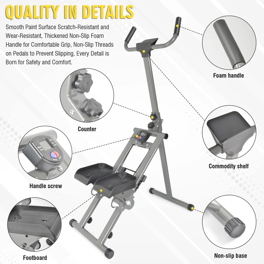 Stair Stepper Machine, Vertical Climber w/ LCD Display/Compact Cardio Step Trainer for Full-Body Home Workouts