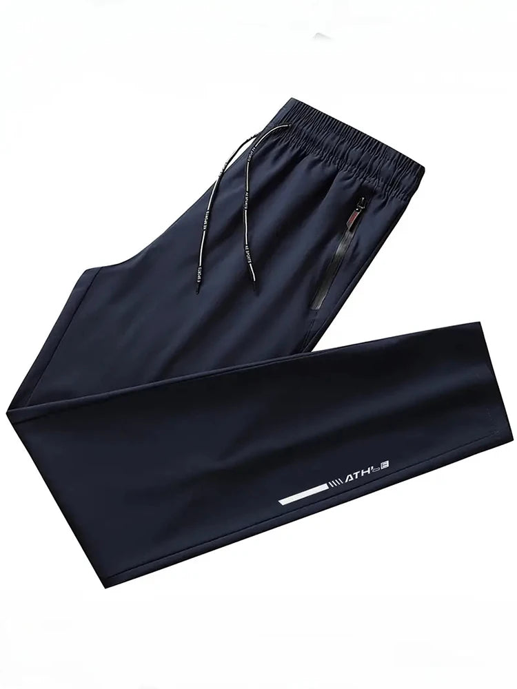 Men's Casual Straight Long Pants Stretch Elastic Waist Jogger/Classic Blue Black Gray Male Brand Trousers Plus Size