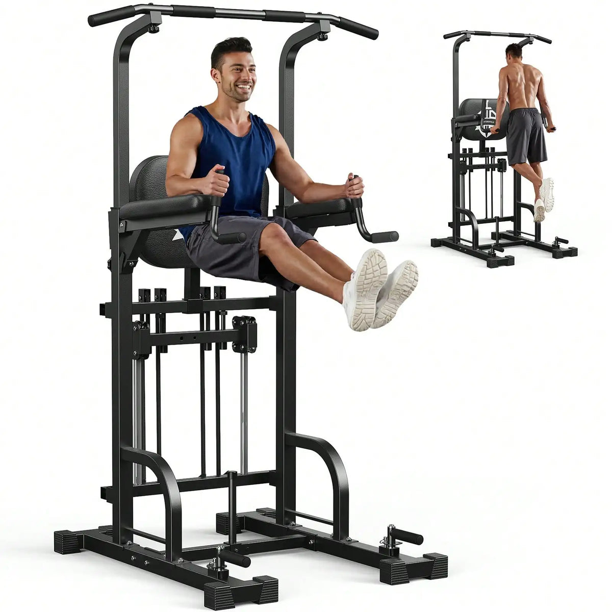 FLYBIRD Power Tower Pull Up Bar Station 450LBS Stable/Pull Up Dip Station For Home Gym Strength Training Equipment