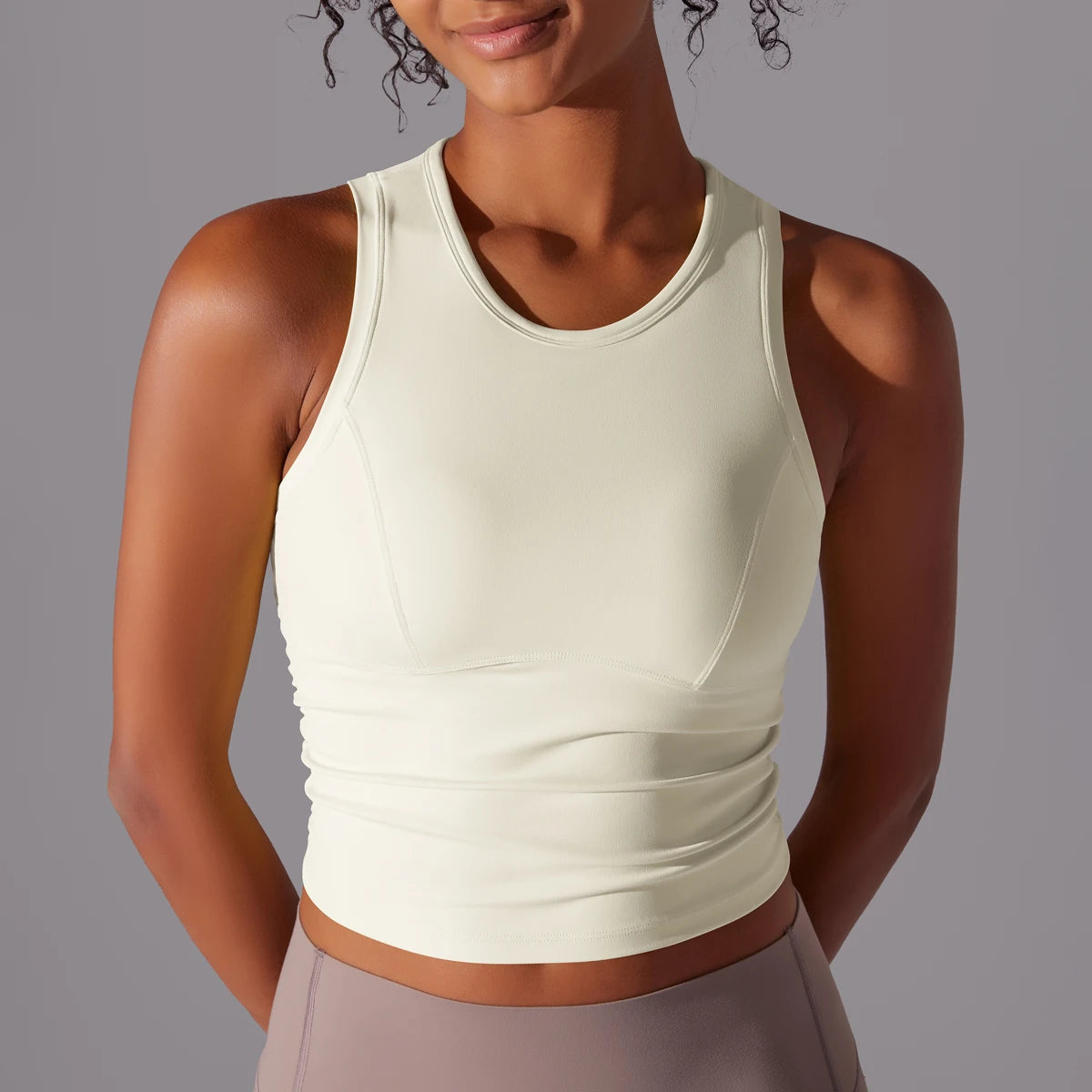 Sleeveless Yoga Vest Slim Sportswear  Stretchy Slim Sports Bra/Breathable Pleated Tank Top Quick Dry Fitness Wear Sexy Slim Top