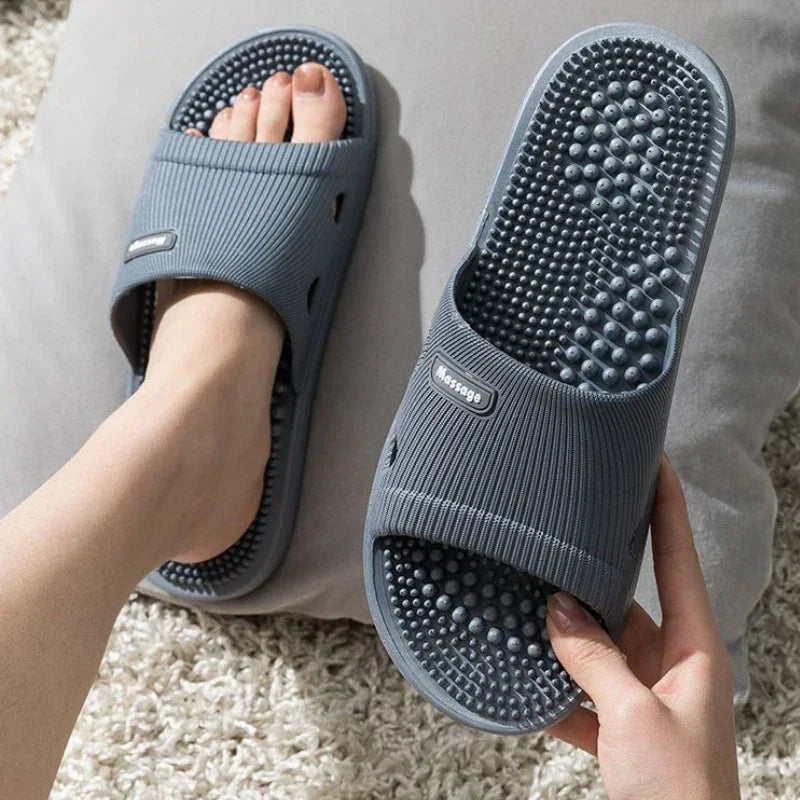 Solid Color Women's Slippers Bathroom Anti-slip/Massage Sandals Women Simple Soft Bottom Health Shoes