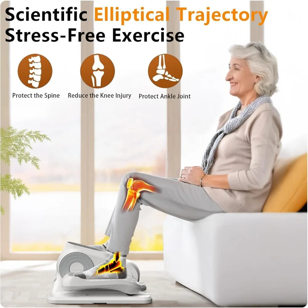 Under the desk elliptical leg fitness machine,12-speed foot and leg/fitness machine portable mini sitting pedal for Home Gym