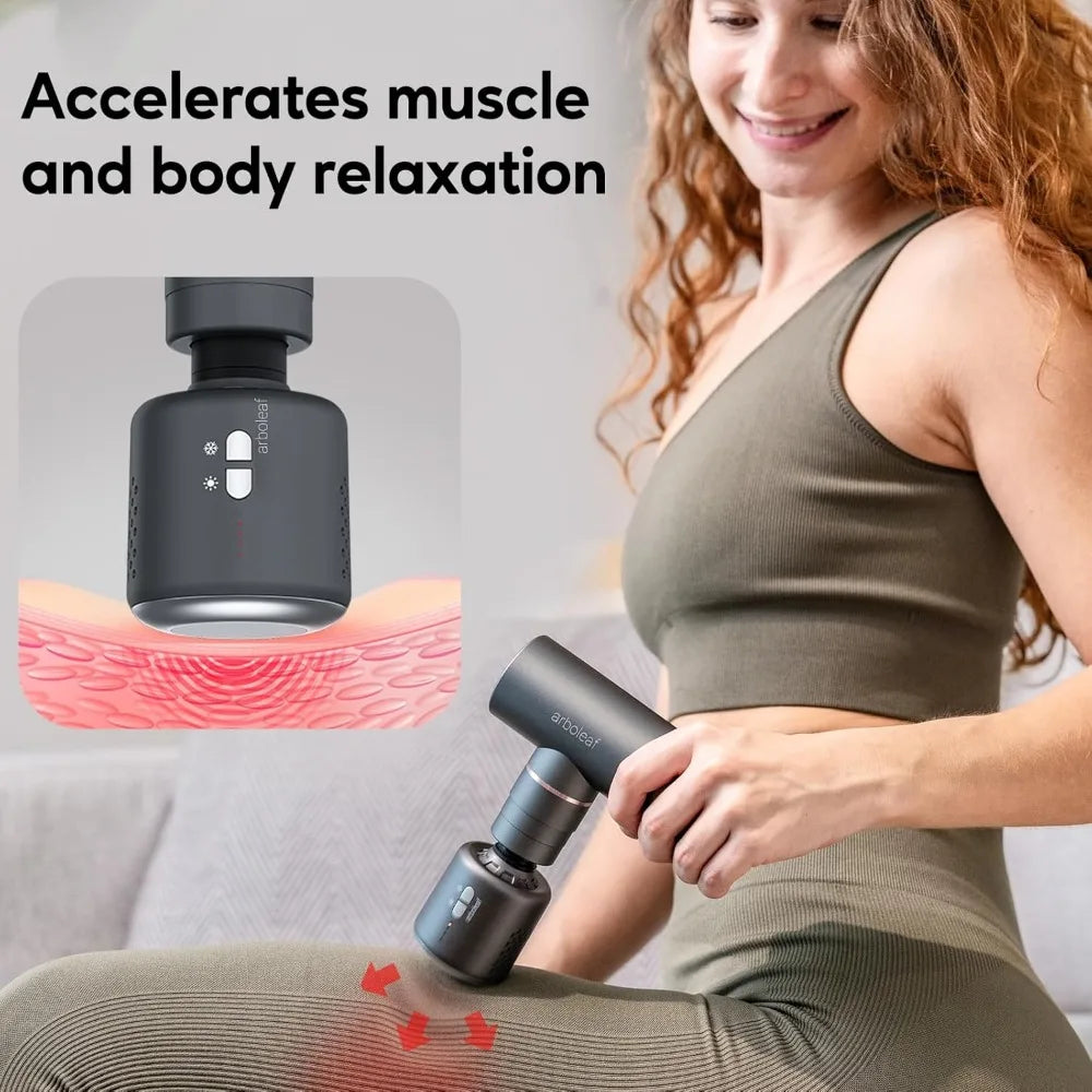 arboleaf Thermacool Massage Gun Deep Tissue with Heat and Cold Head/Full-Metal Electric Portable Hand Held Massager Gun for Back