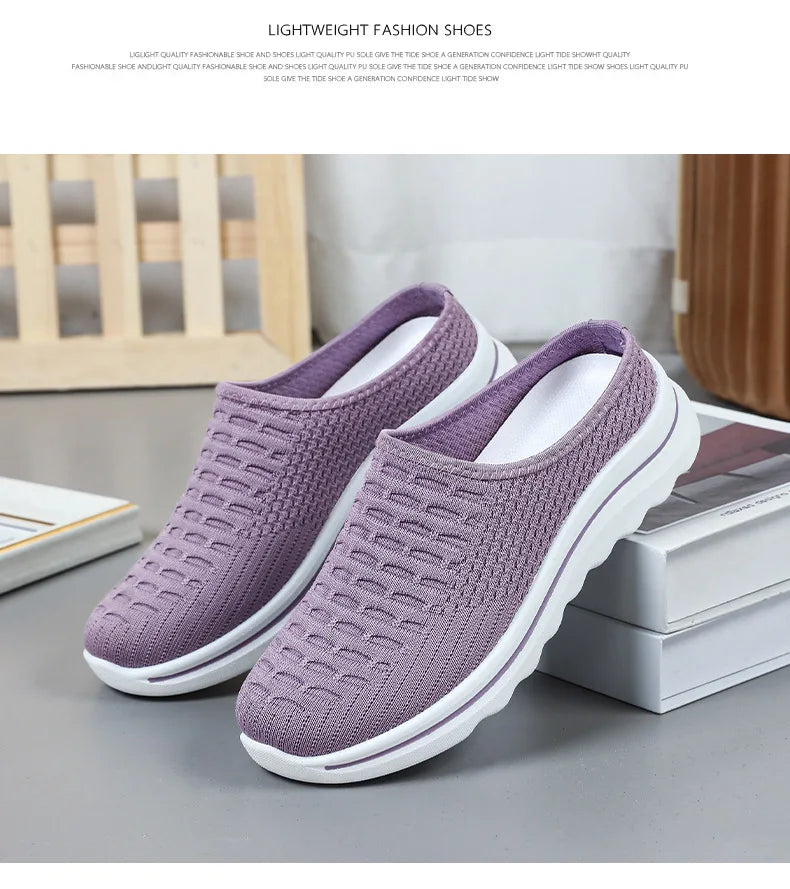 Women's Summer Breathable Commute Half Drag Shoes Soft Sole/Lightweight Slip On Casual Comfortable Odor-Resistant
