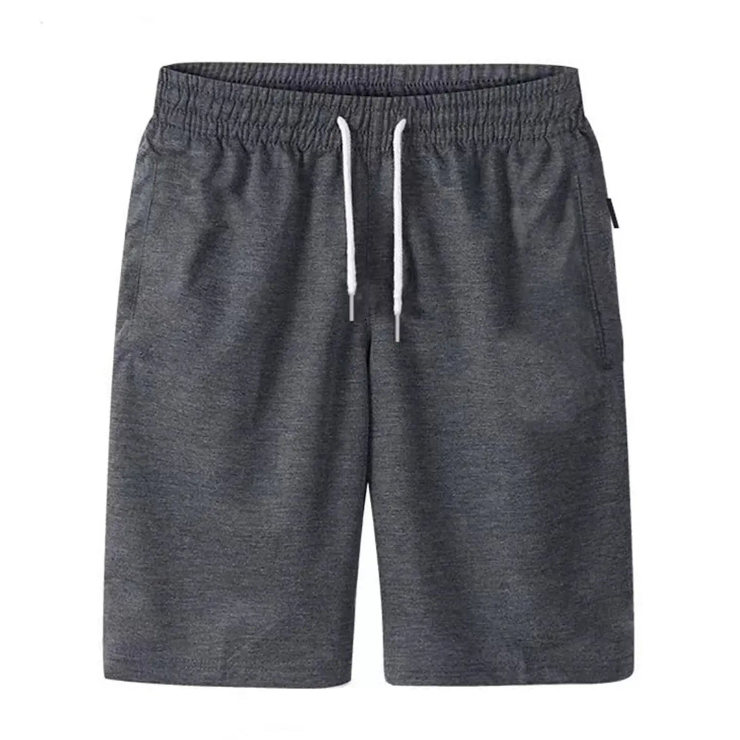 Mens Sports Pocket Solid Drawstring Board Trunk Shorts Summer/Thin Trousers Zippered Pocket Loose Sweatpants