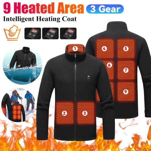 9 Heated Area Intelligent Heating Coat USB Charging Heated Jacket/Warm Jackets Coat 3 Gear Electric Heating Vest