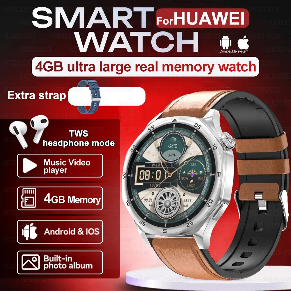 New for Huawei GT5 PRO Smartwatch 4GB Memory GPS Sport Video player/Bluetooth call Electronic album smartwatch for IOS