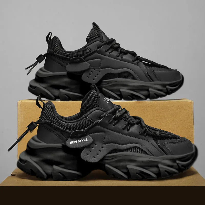 Men's Thick Sole Sport Shoes Simple Fashionable Casual Sneaker/High Quality Rubber Plastic Male Athletic Shoes Chunky Sneakers