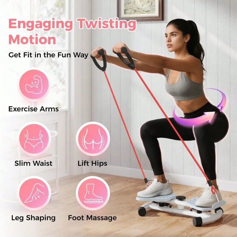 Twist Waist Disc Board with Resistance Bands, Multifunctional Home/Fitness Foot‑Twist Exercise Machine, Portable Waist‑Shaping